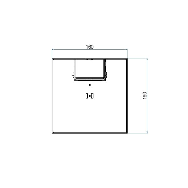 Produktbild UBD 162 051  -  Unterflur-Bodendose UBD 160 inkl. Deckel, flach (SVZ), ohne Kante, 5mm Vertiefung und 1 Schnurauslass